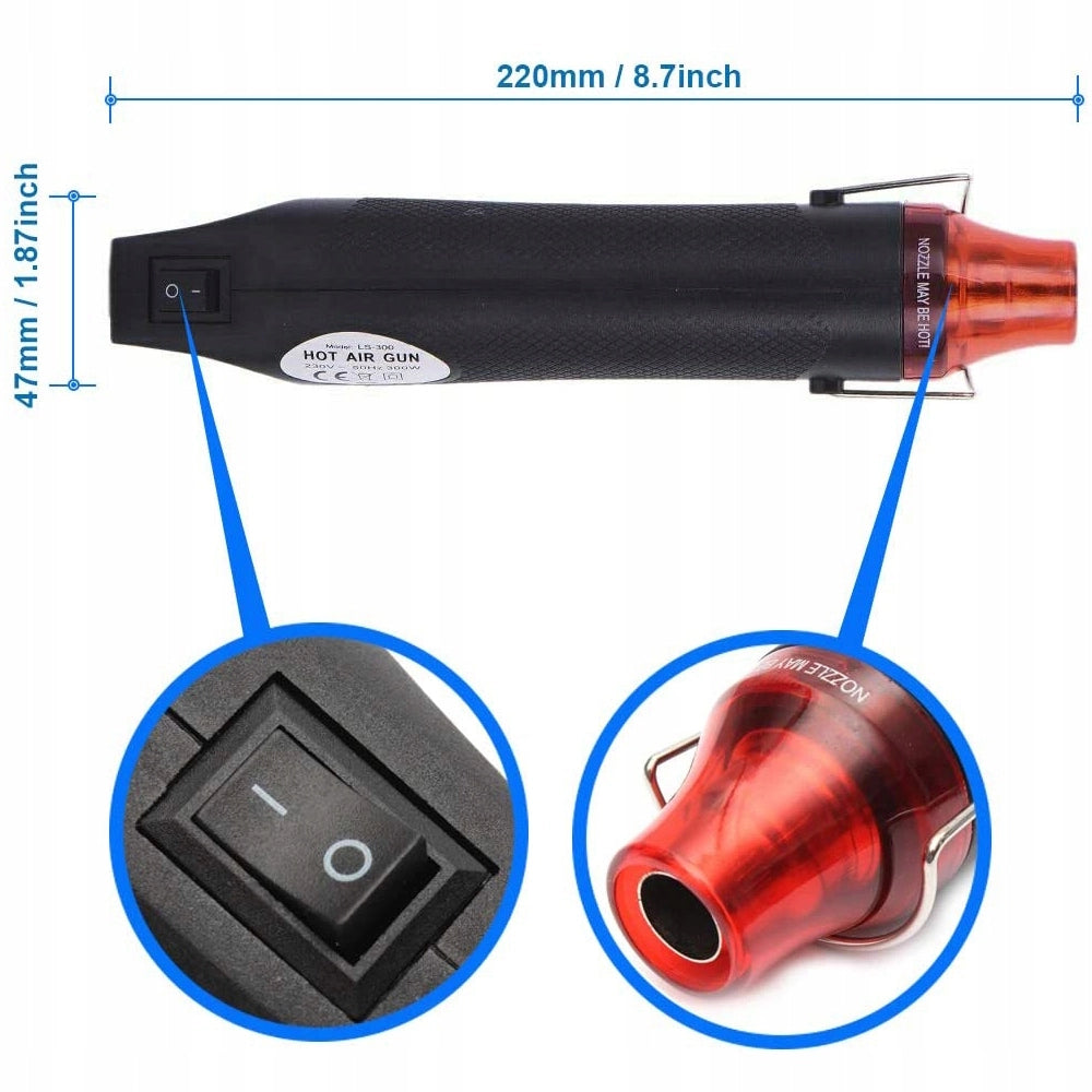 Mini Pistola Termica Hot-air 300W – Rosfix Set Rurche Termorestringenti 328 Pezzi | Compatta e Versatile