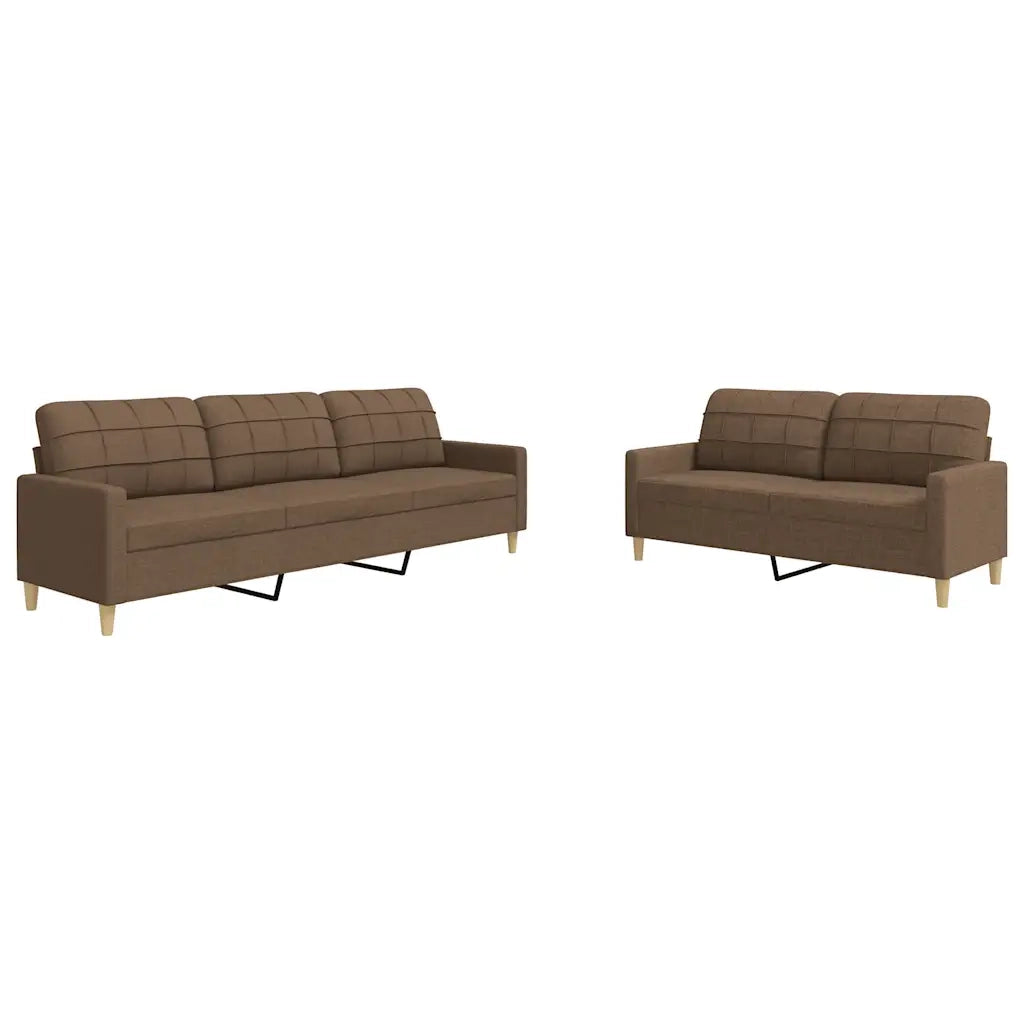 Set di Divani 2 pz Marrone in Tessuto 3278322