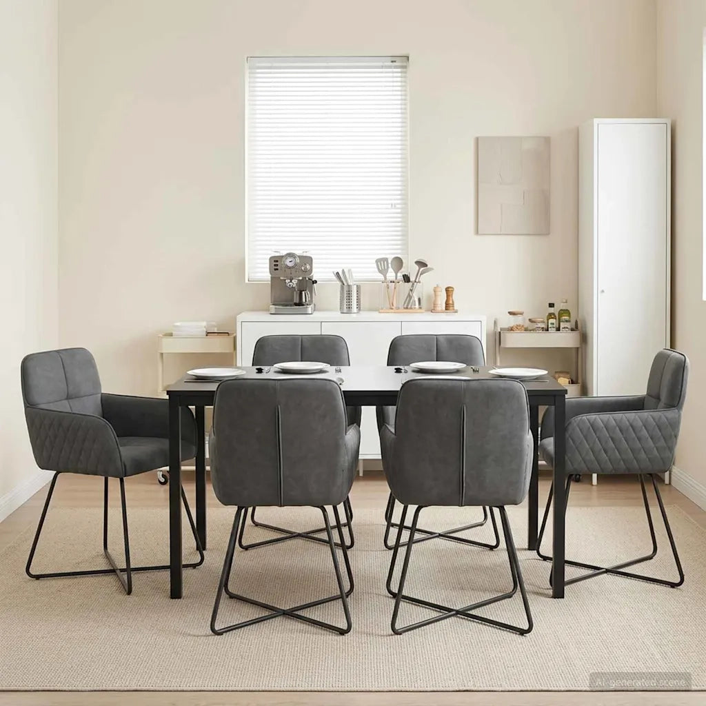 Sedie da pranzo 6 pcs Velluto (V) Grigio Scuro 3428220
