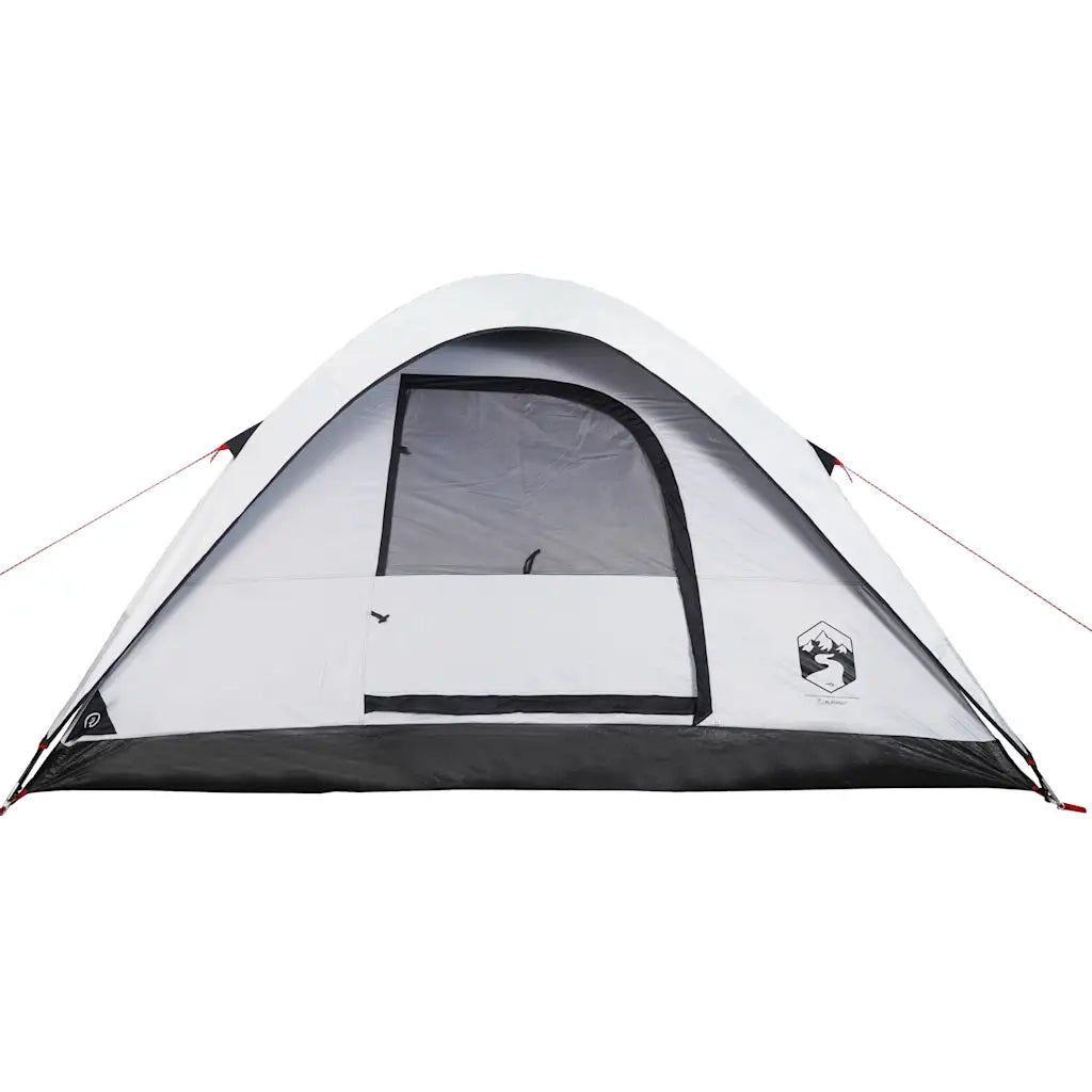 Tenda Familiare a Cupola 6 Persone Bianca Tessuto Impermeabile 94554