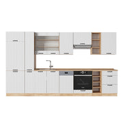 Cucina componibile Fame-Line Bianco rustico/Rovere dorato 355 cm, PL Rovere Vicco