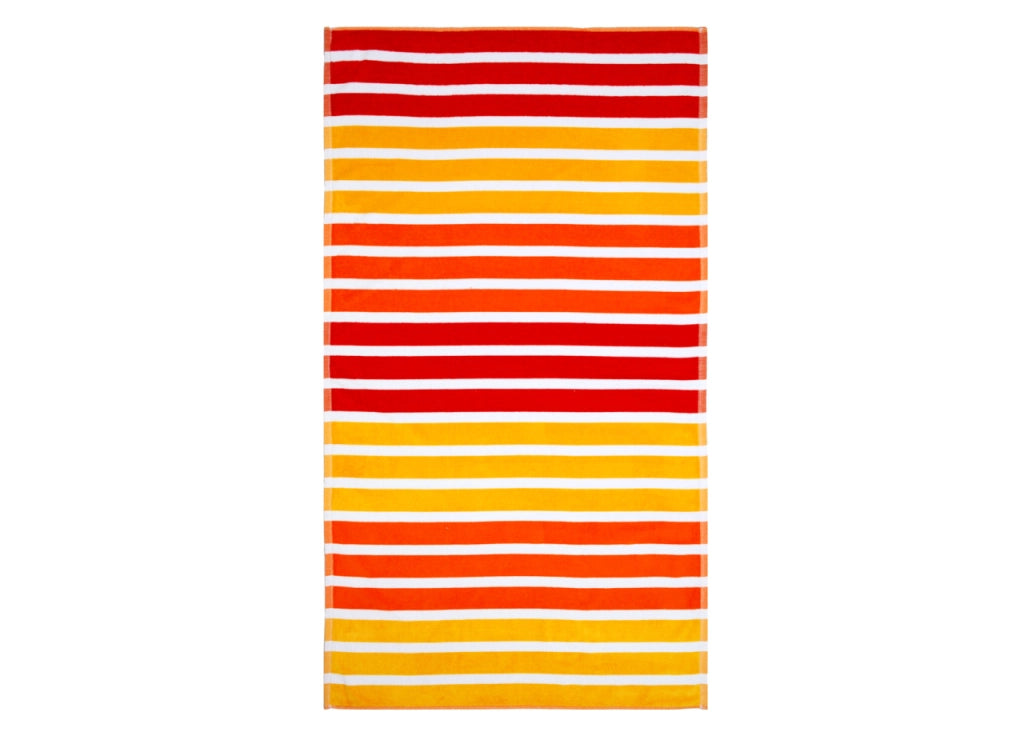 Telo Mare Jacquard Spugna Asciugamano Spiaggia Disegno Babilonia - Telo Mare - Arancio