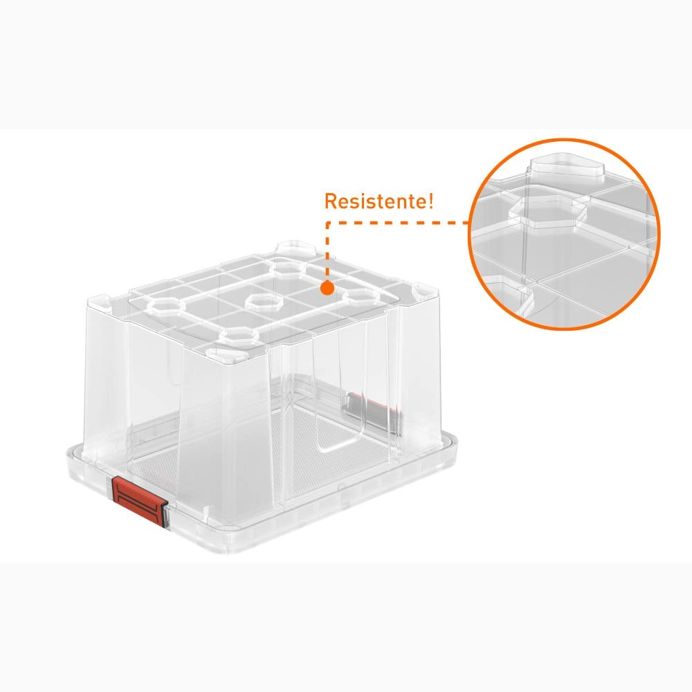 Contenitore Box Multiuso Porta attrezzi Portaoggetti Bricolage Nero 20 Litri