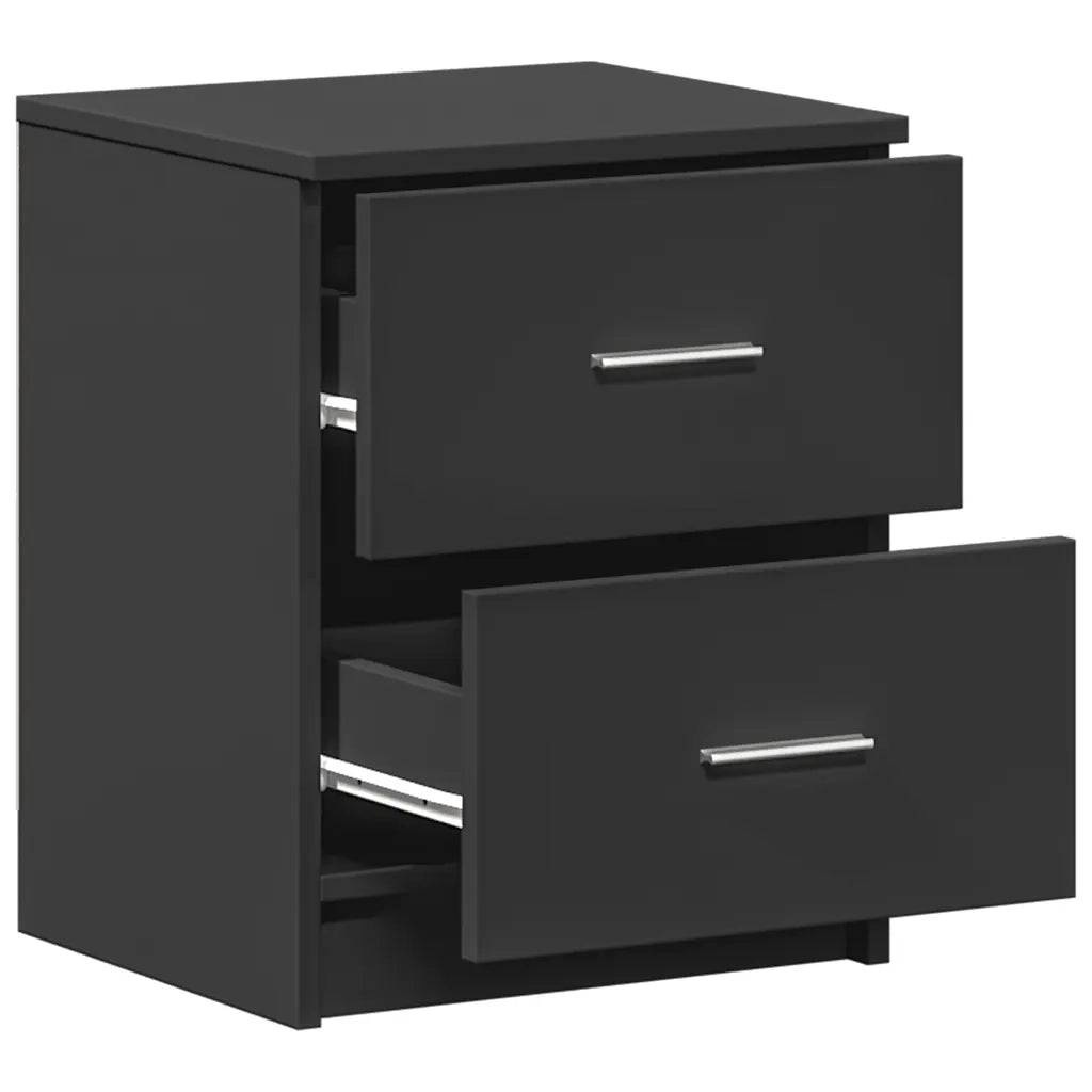 Comodini 2 pz con 2 Cassetti Neri 40x36x50 cm 858788