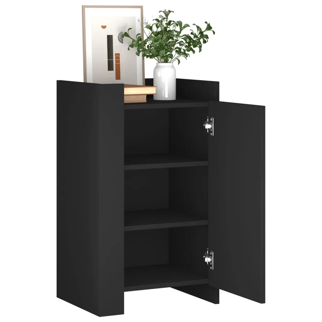 vidaXL Credenza Nera 45x35x75 cm in Legno Multistrato