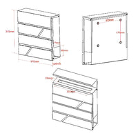 Cassetta postale V16 con vano portagiornale, verniciata a polvere antracite