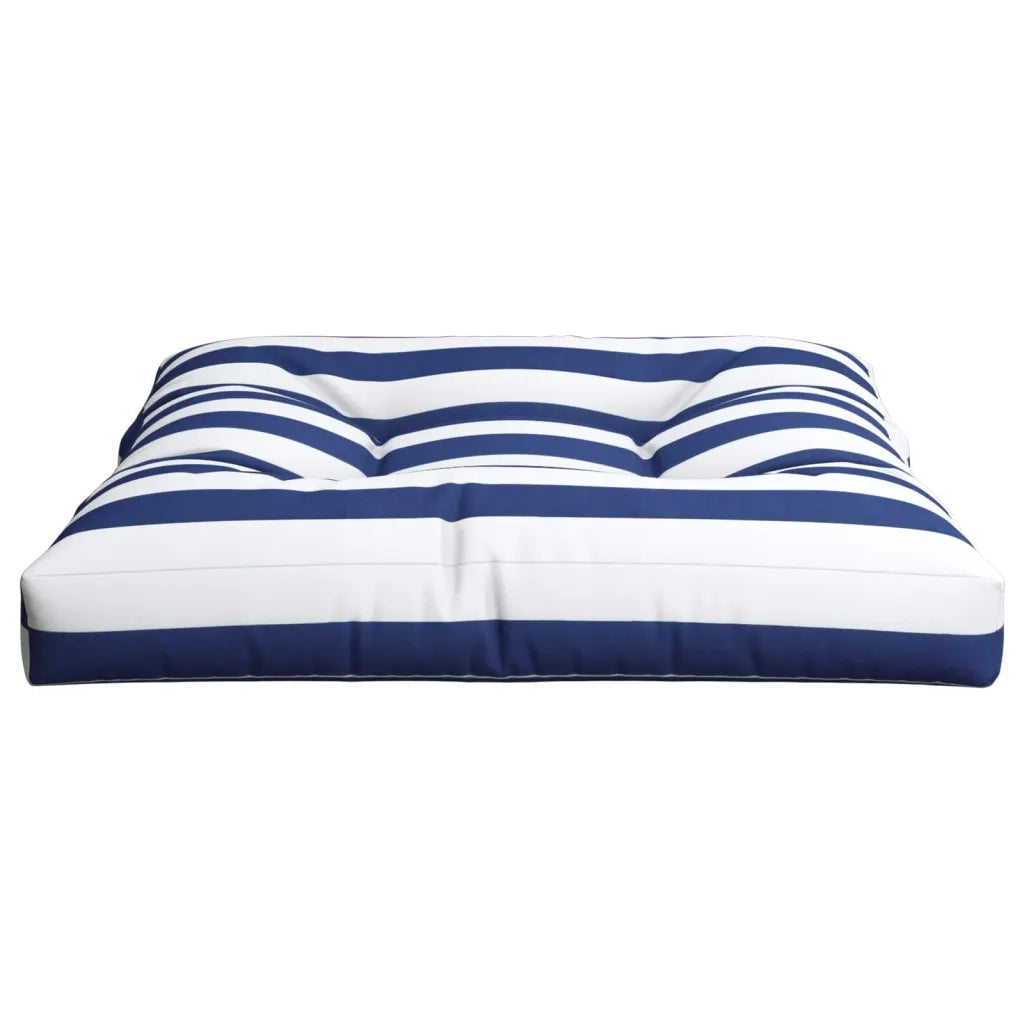 Cuscino per pallet | Cuscini per sedie Strisce Bianche e Blu 70x70x12 cm in Tessuto