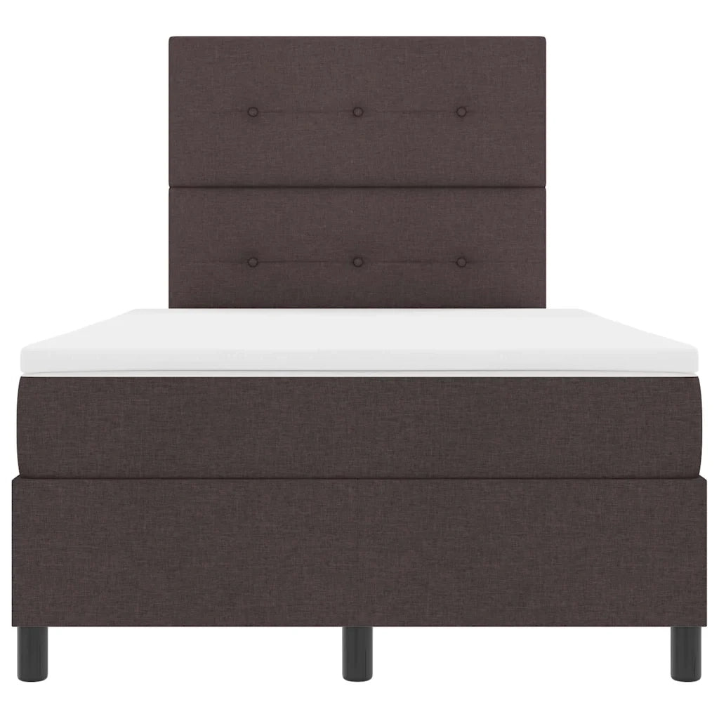 Letto a molle con testiera Marrone Scuro 120 x 200 cm Tessuto 3339381