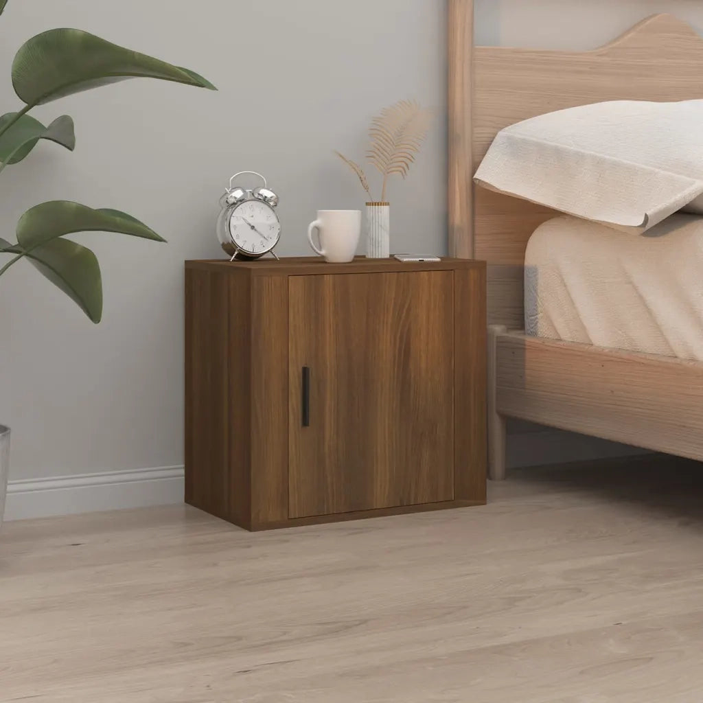 Comodini a Muro 2 pz Rovere Marrone 50x30x47 cm 816879