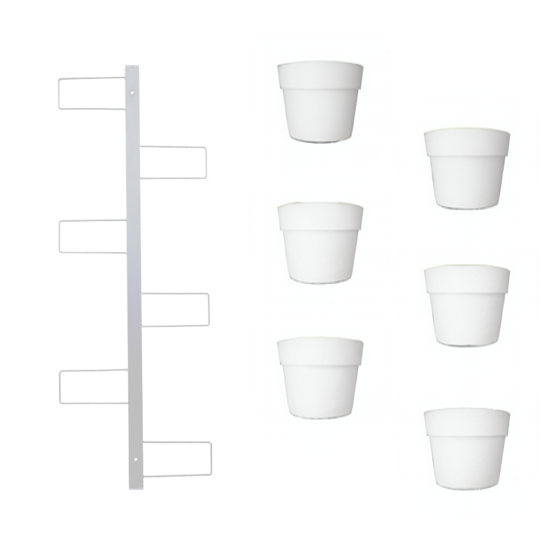 IRIS Fioriera a parete Completa Di 6 Vasi Pensili Comby Diametro Cm 14