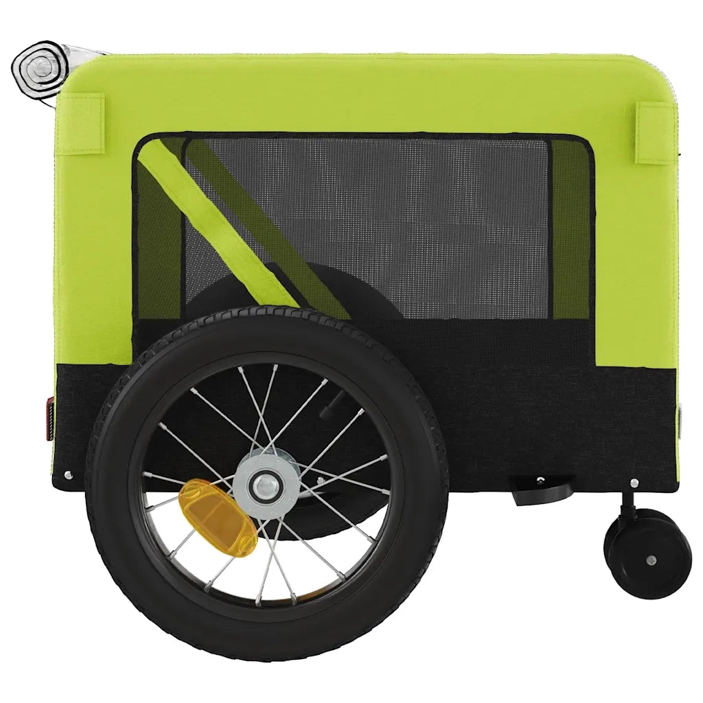 Rimorchio da Bici per Animali Verde e Nero Oxford e Ferro CFW5874244