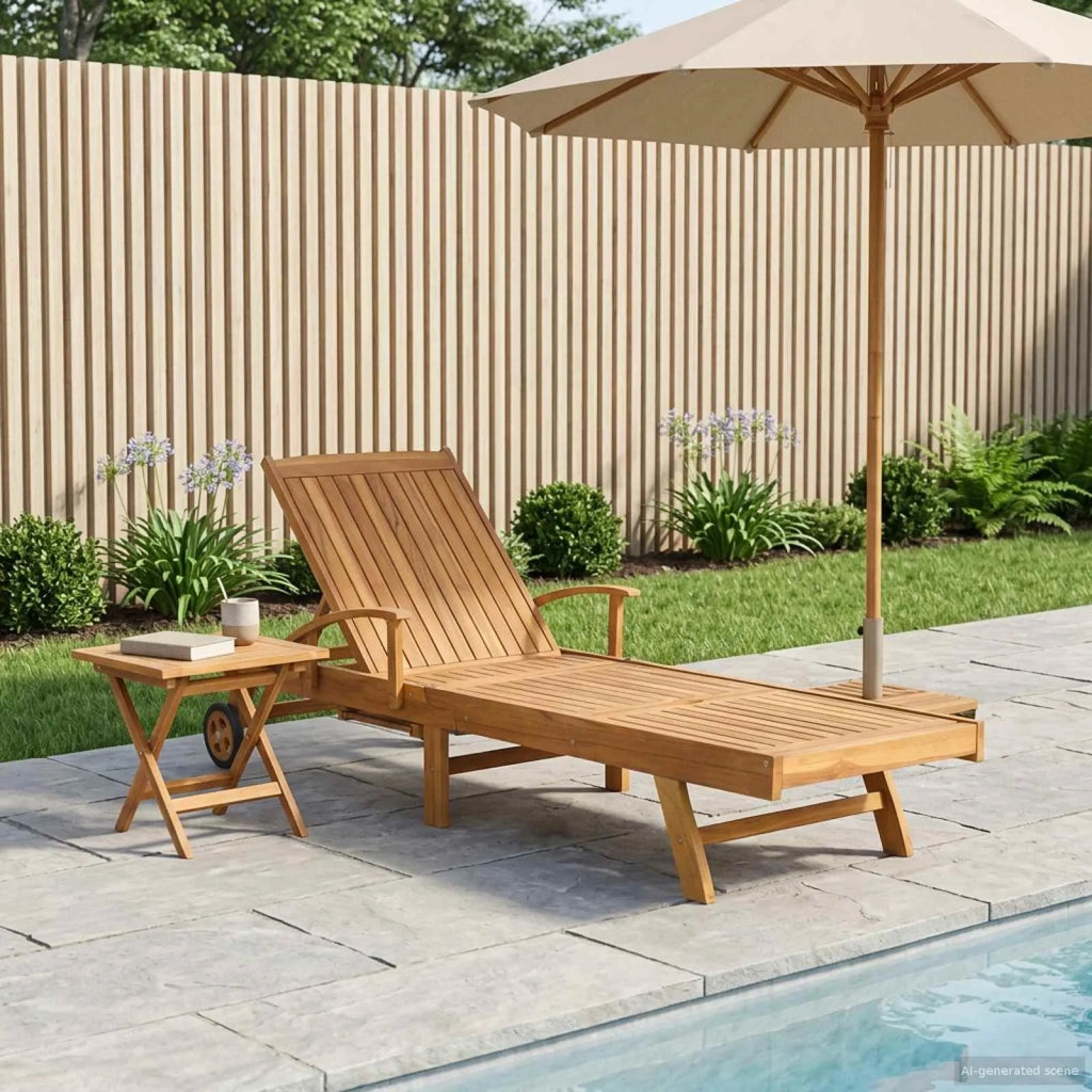 Lettino da sole con tavolo 2 pcs Marrone 40 x 40 x 40 cm