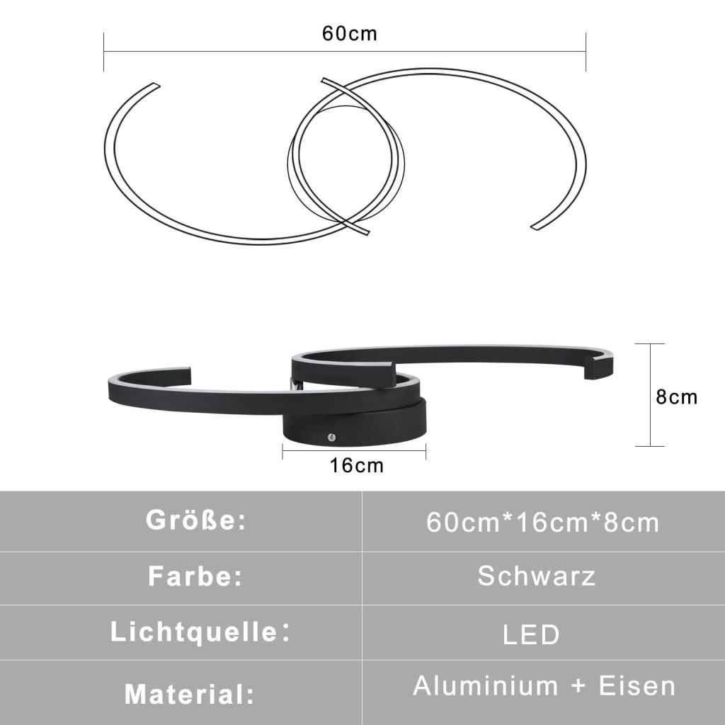 ZMH Lampada da soffitto a sospensione 2 luci corda lunari design 3000K per camera letto ufficio