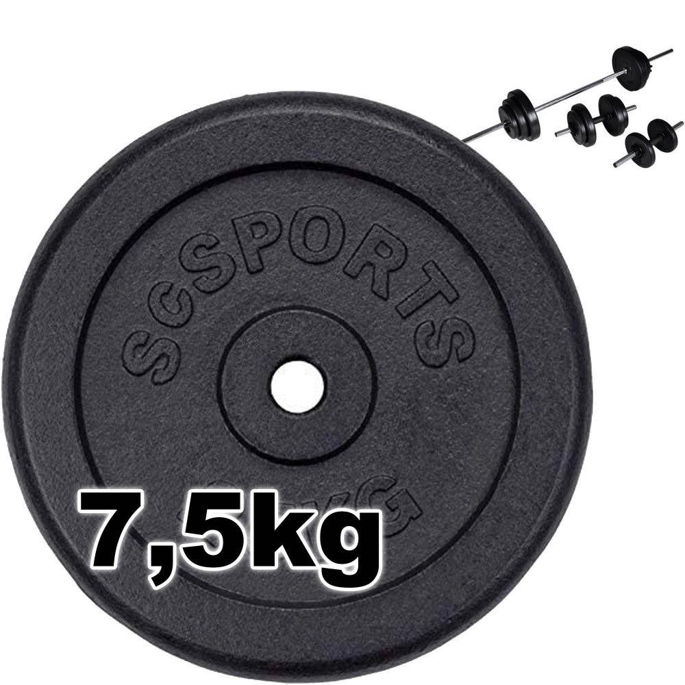 Trade Shop - Disco Per Pesi Bilanciere Manubri Piastre Allenamento Fitness In Ghisa Da 7,5 Kg -