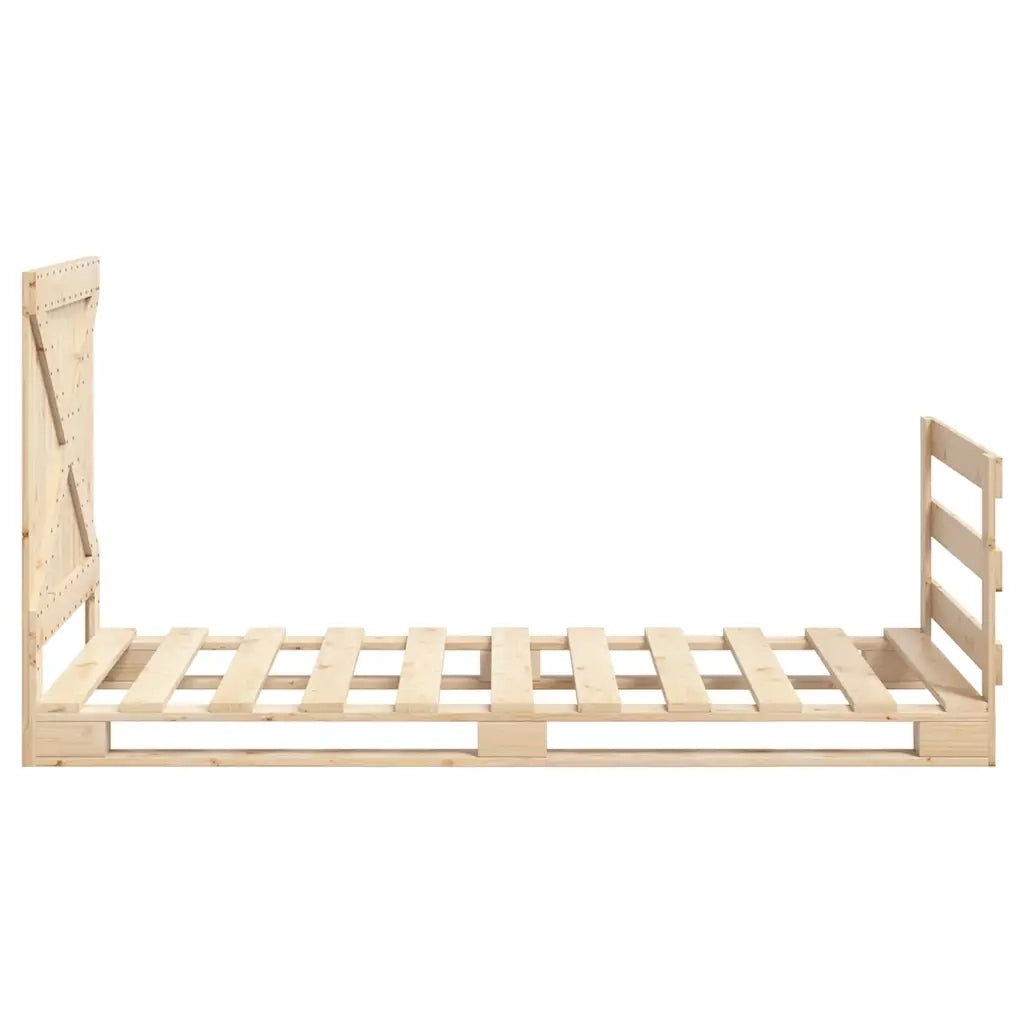Giroletto con Testiera 100x200 cm Legno Massello di Pino 3281575