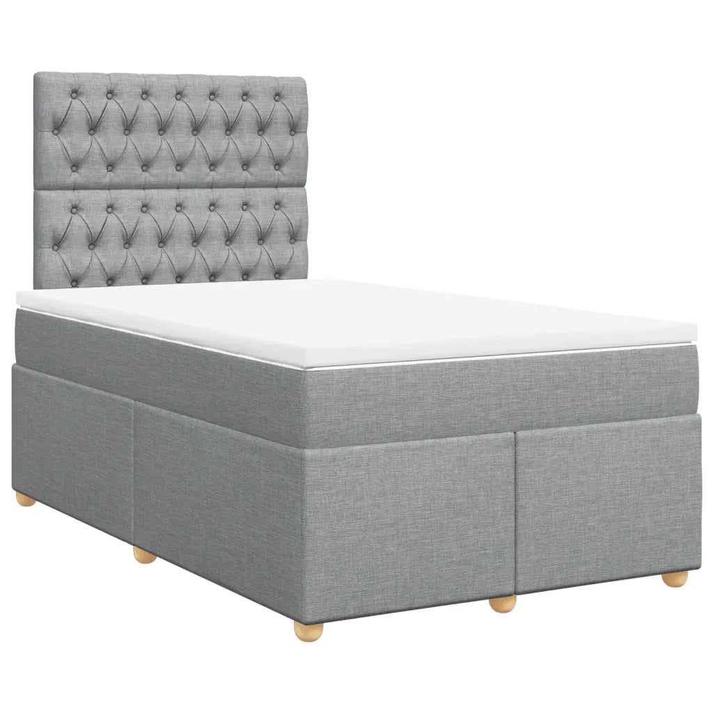vidaXL Giroletto a Molle con Materasso Grigio Chiaro 120x200cm Tessuto