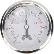 Manometro a doppia azione - Manometro axiale - Cassetta in acciaio inossidabile - Misurazione 68 mm - Adatto per acqua, olio, aria e gas naturale - 1/4 BSP Y60.