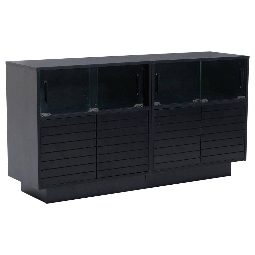 Credenza con Anta in Vetro e LED ¨C MINIMAL ¨C 130x35x68 cm