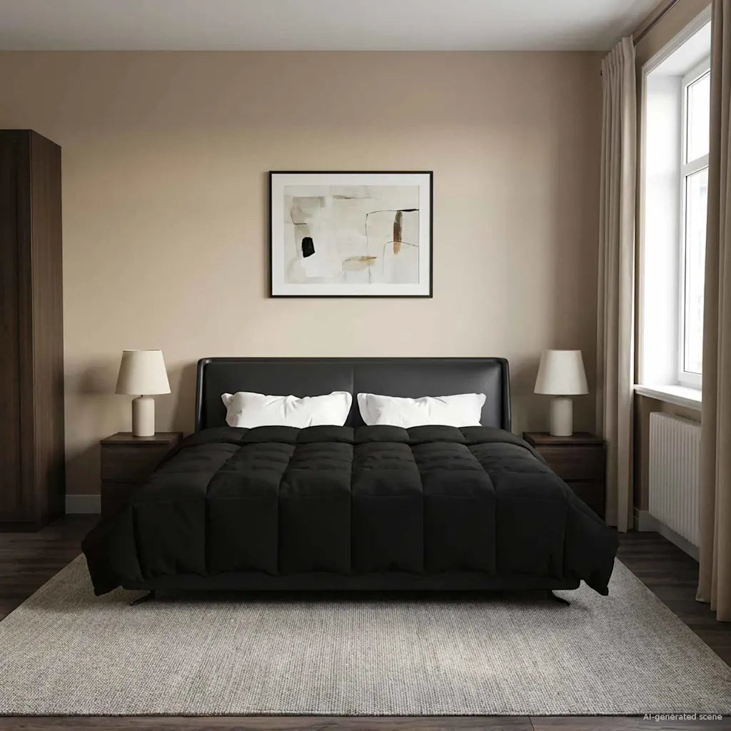 Piumino Letto Estivo 200 x 240 cm Estate Nero Traspirante 42025933
