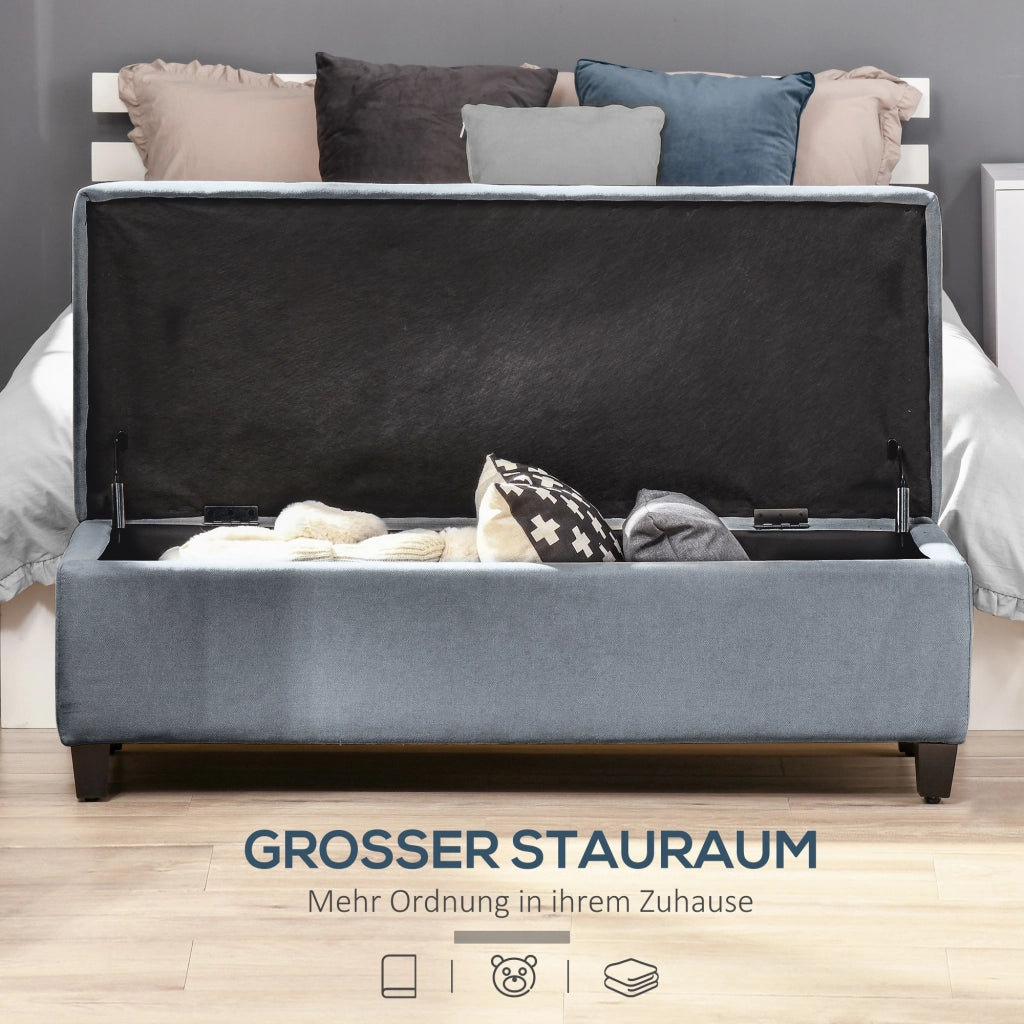 PANCA IMBOTTITA Contenitore 125x49x41,5 cm Grigio Poliestere