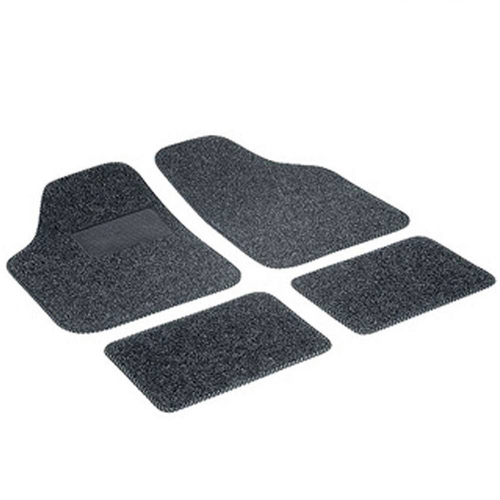 Trade Shop - Tappetini Auto Moquette 4 Pezzi Con Antiscivolo E Battitacco Salvascarpa -