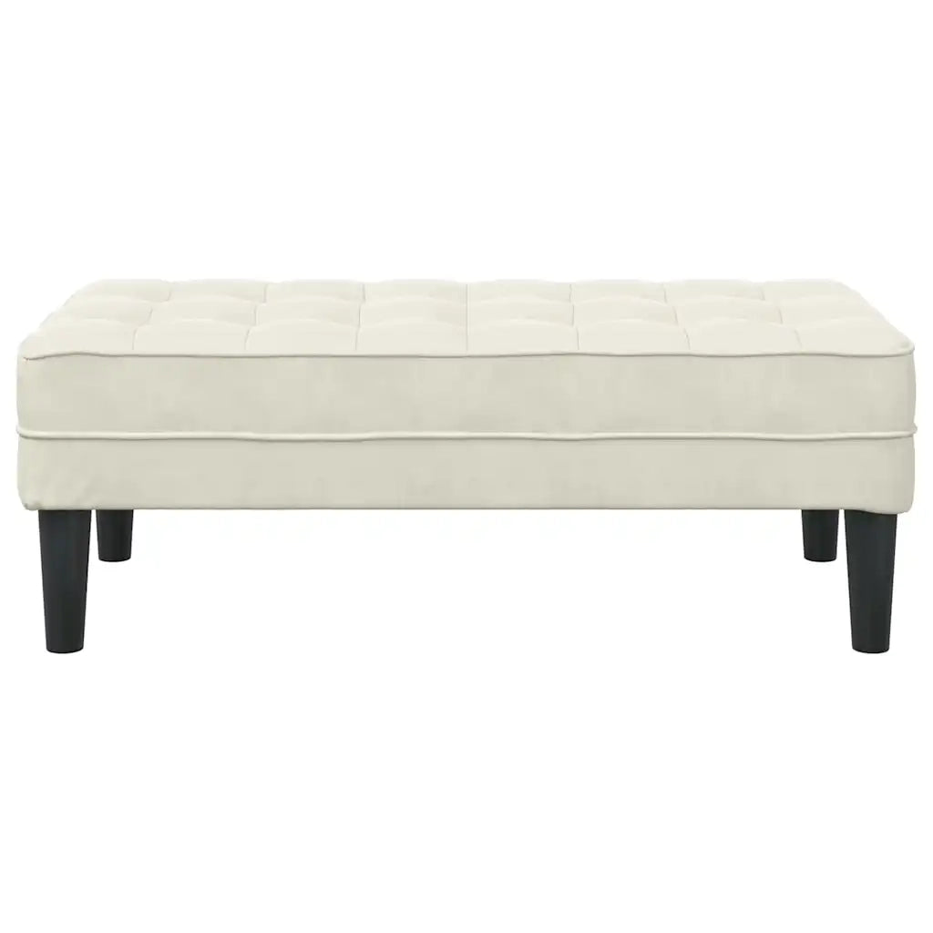panchina con cuscino Crema 113 x 57 x 39 cm Velluto CFW2666316