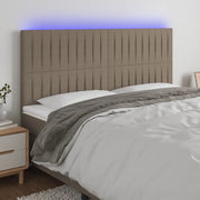 Testiera a LED-Testata con LED Tortora 180x5x118/128 cm in Tessuto 103825