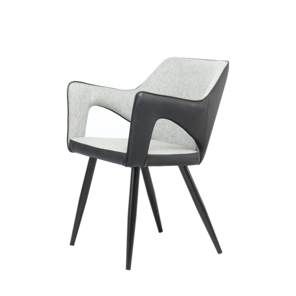 Set di 2 sedie moderne Palina in ecopelle e tessuto grigio