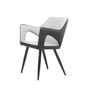 Set di 2 sedie moderne Palina in ecopelle e tessuto grigio