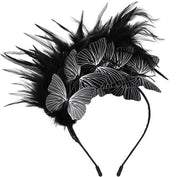 Cintura per capelli con farfalle - Cappello degli anni '20 - Accessori per capelli decorati - Materiale morbido - Leggero e comodo - Diametro 11 cm