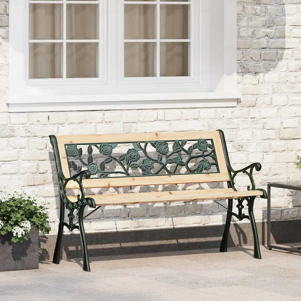 Panchina da giardino con cuscino Marrone 116 x 54 x 73 cm legno 319570