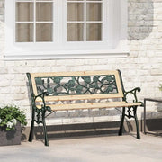 Panchina da giardino con cuscino Marrone 116 x 54 x 73 cm legno 319570
