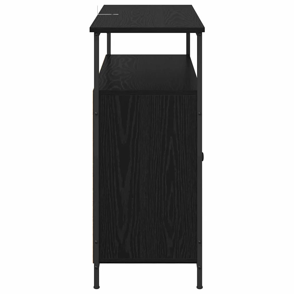 Credenza-Buffet-Armadio da cucina Rovere Nero 100 x 35 x 80 cm Legno multistrato 524233