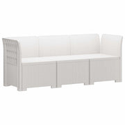 Divano da Giardino a 3 Posti in Aspetto Rattan PP Bianco 3443816