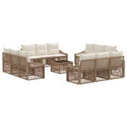Set Divano da Giardino 13 pcs Beige polyrattan