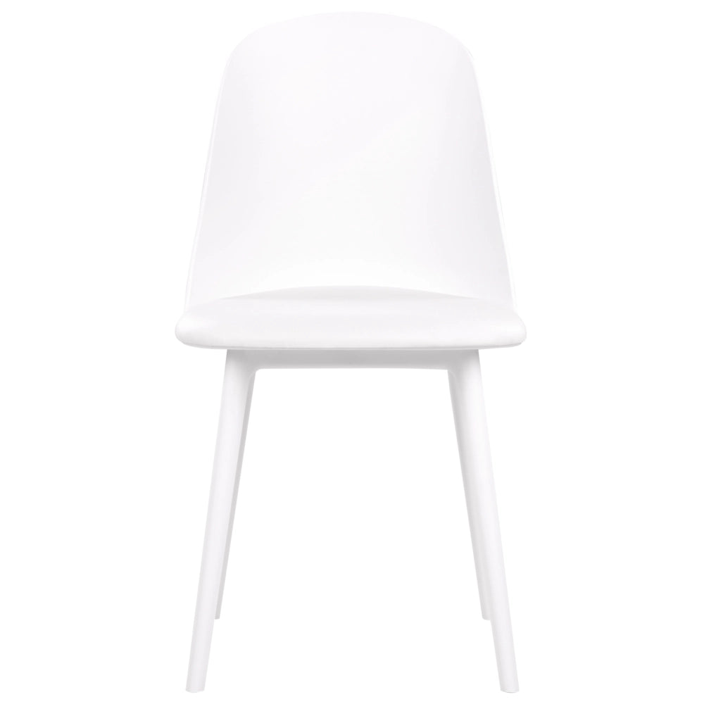 Set di 2 sedie da pranzo Seduta sintetica imbottita bianca Sedute da cucina Soggiorno moderno minimalista