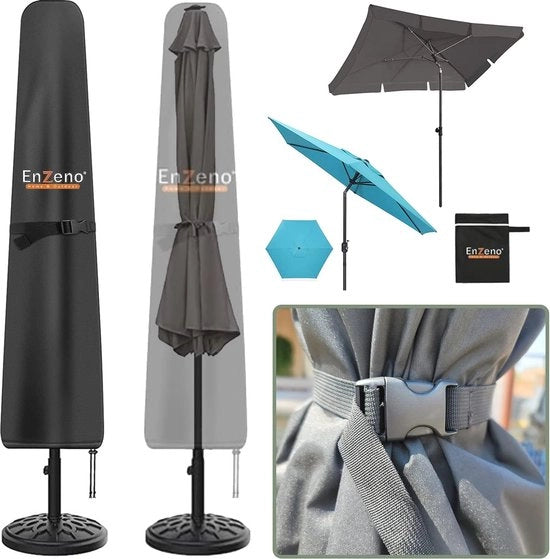 Parasole acqua e UV resistenti - Copertura per Ø 2 m/3 m parasole da vento - Copertura per parasole da giardino e da mercato - Schermo per balcone copertura (190 x 30/40/50 cm) Parasole copertura