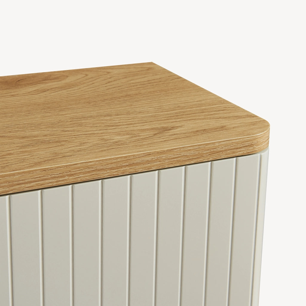Armadietto a Muro Ferrersp per Bagno Mobile da Parete 50 x 45 x 24 cm - Effetto Rovere / Avena Oatmeal [en.casa]