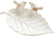 Scaletta decorativa in ceramica con uccello - decorazione per camera e decorazione per comodino - contenitore per gioielli per anelli e orecchini