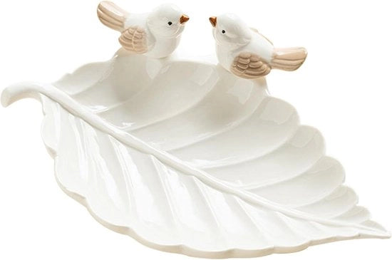Scaletta decorativa in ceramica con uccello - decorazione per camera e decorazione per comodino - contenitore per gioielli per anelli e orecchini