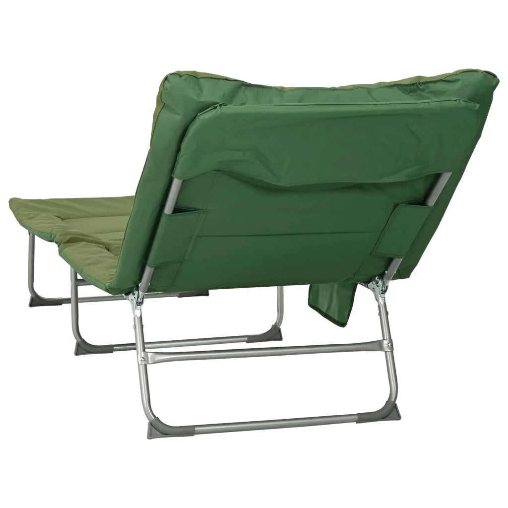 Lettino prendisole pieghevole con cuscino 2 pcs Verde Scuro