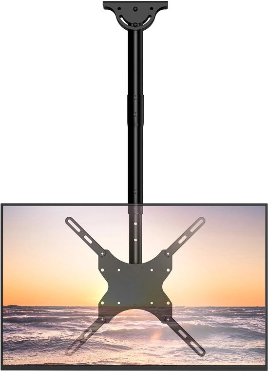 Beugolo per schermo da parete TV, regolabile, adatto per la maggior parte schermi LED, LCD, OLED e plasma da 66 a 165 cm, fino a 50 kg, ganci di montaggio 400 x 400 mm (CM2665), nero