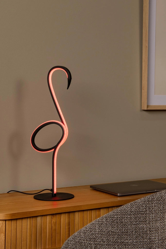 Lampada da tavolo LED RGB nera alluminio FLAMINGO Lucide