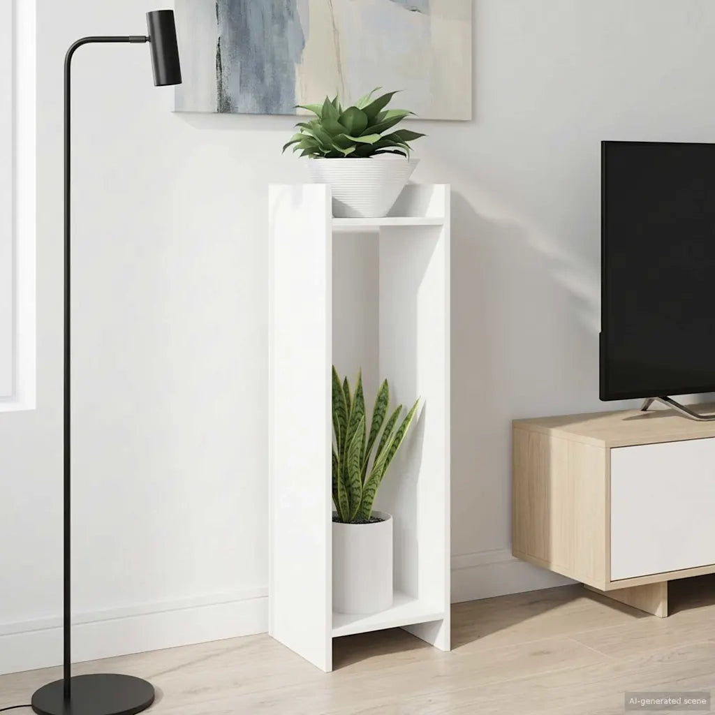 Supporto per piante con lo scaffale Bianco 30 x 30 x 100 cm 899562