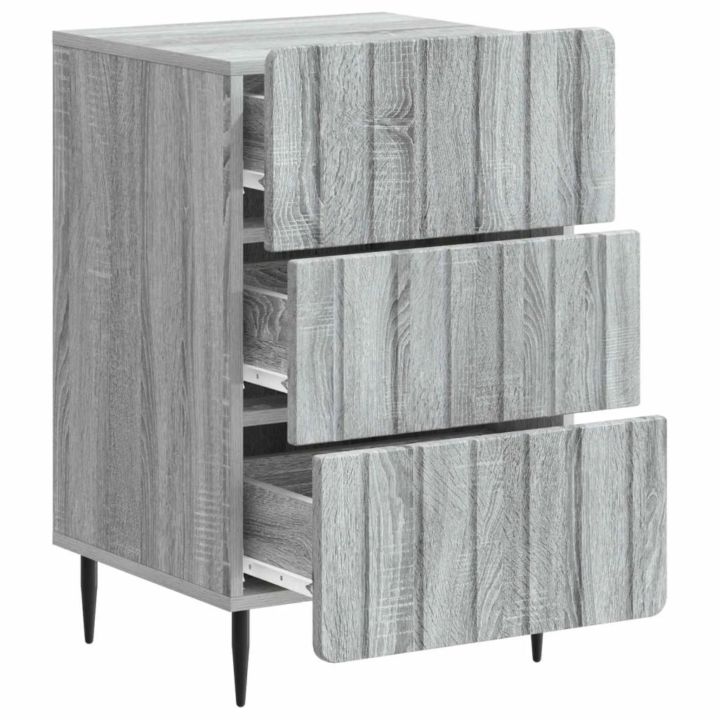 Comodino | Armadio da Notte | Mobiletto da notte con cassetto Grigio Sonoma 43x 41 x 68 cm