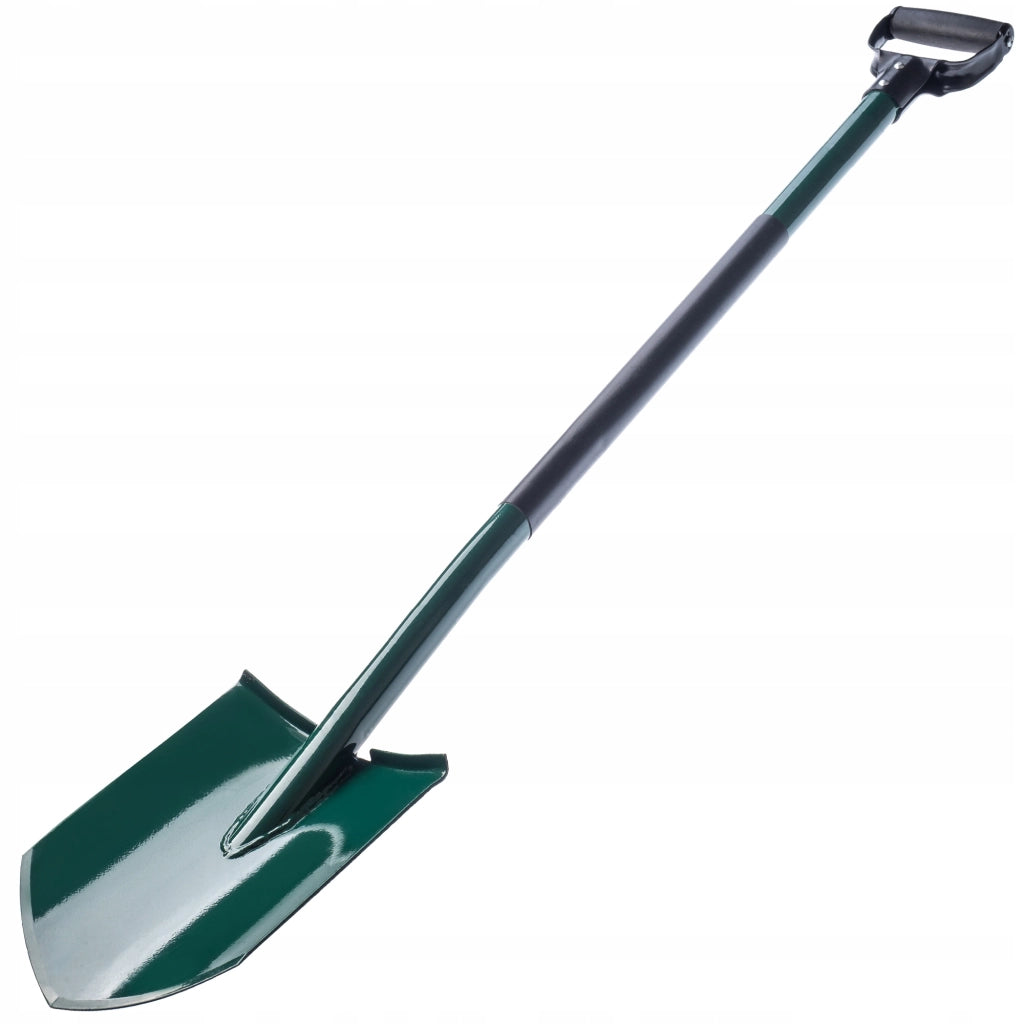 Pala da giardino KADAX con lama affilata per scavare e piantare, manico in metallo, lunghezza 118 cm.