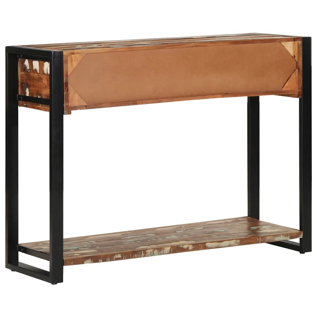 Tavolo Consolle | Tavolo d'Ingresso Multicolore 100x35x75cm Legno Massello Recupero