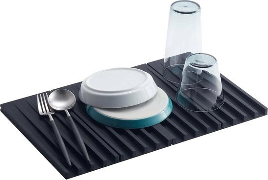 Afdruipmat siliconica opvoluta per cucina nera - 3835-P