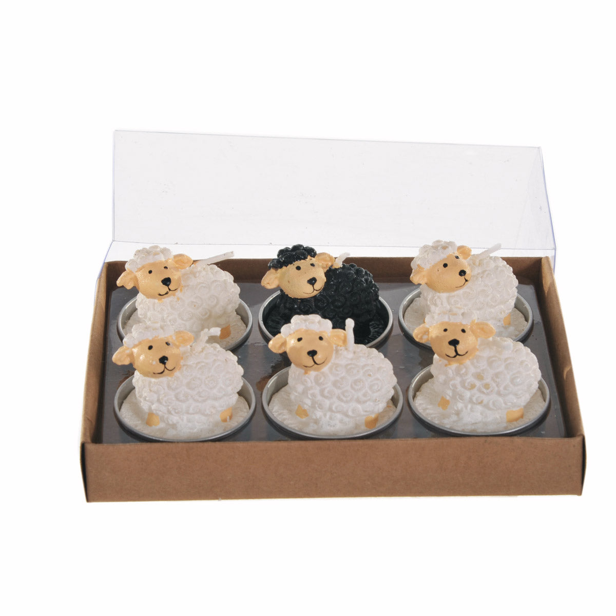 Set 18 Candele a Forma di Pecore H 45 cm