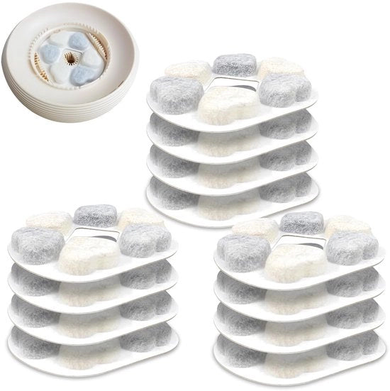 Filtro sostitutivo per fontana per gatti 12x – Compatibile con tutte le fontane per bere per gatti Pretty Paw – Brevevitato – Set innovativo di filtri sostitutivi a forma di cuore con sei punti di filtraggio di carbone attivo ad alta densità